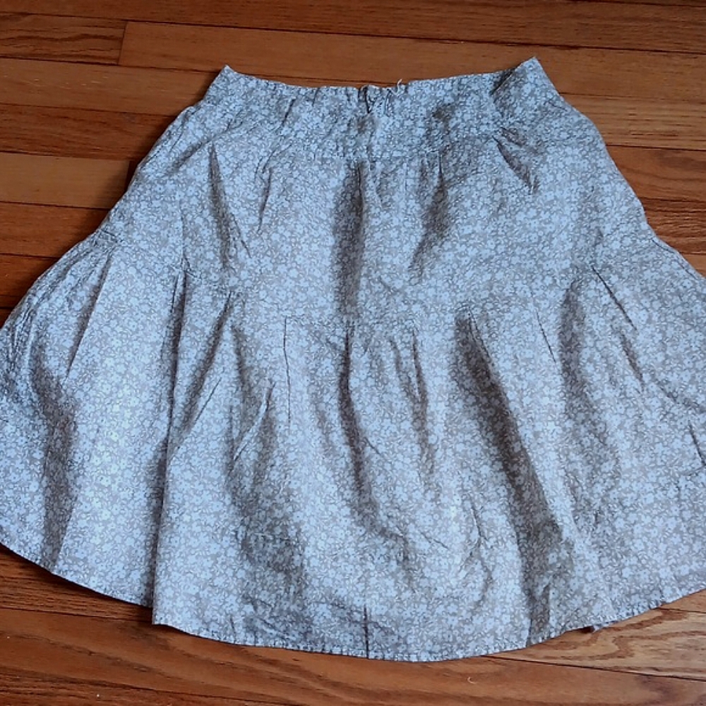 Downeast Basics Neutral Floral Tiered Skirt 🌼 Size M